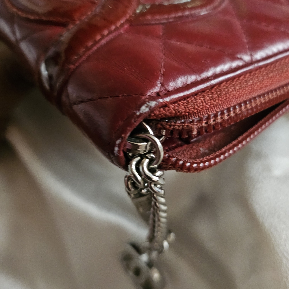 Authentic Chanel Rare Dark Red Cambon Large Zip Notebook Agenda - Picture 7 of 9